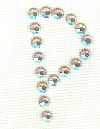 Hot Fix Rhinestone Letter p